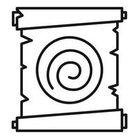 icono de papiro espiral de hipnosis, estilo de esquema vector