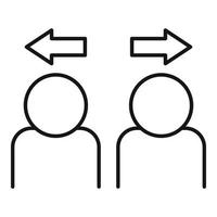 Divorce intervention icon, outline style vector