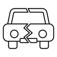 Divorce car separation icon, outline style vector