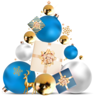 decoración del árbol de navidad para tarjeta de felicitación png
