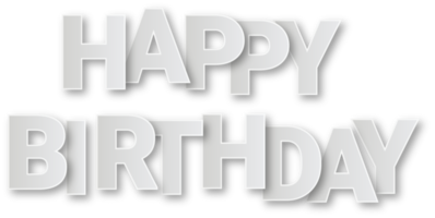 White Paper Happy Birthday Text png