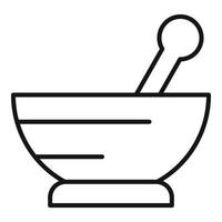 Herbal bowl icon, outline style vector