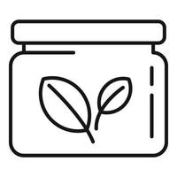 Herbal face cream icon, outline style vector