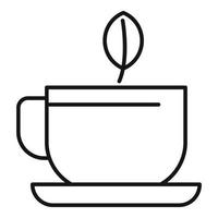 icono de taza de té de fitoterapia, estilo de contorno vector