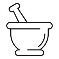 Ayurveda bowl icon, outline style vector