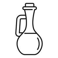 Ayurveda oil bottle icon, outline style