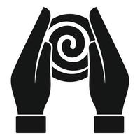 Hypnosis hands icon, simple style vector