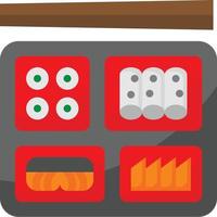 bento japanese chopsticks food delivery - flat icon vector