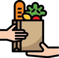 bag ingredient shopping food delivery - filled outline icon vector