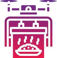 drone flying aerial food delivery - solid gradient icon vector