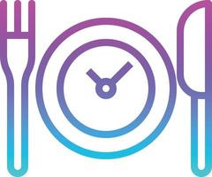 waiting cutlery time clock delivery - gradient icon vector