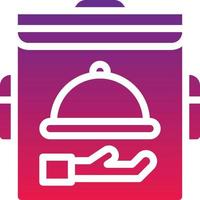 bag meal serve food delivery - solid gradient icon vector