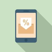 Conversion rate smartphone icon, flat style vector
