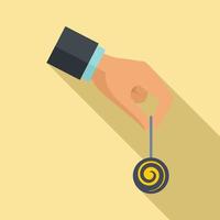 Hypnosis pendulum icon, flat style vector