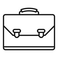 Leather office suitcase icon, outline style vector