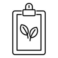 Herbal clipboard icon, outline style vector