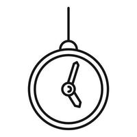 icono de reloj de péndulo de hipnosis, estilo de esquema vector