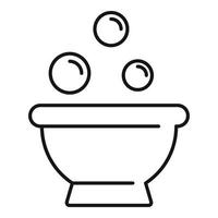 Herbal shower bowl icon, outline style vector