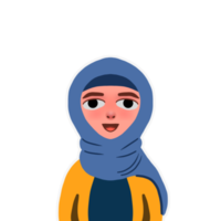 Cute Cartoon Hijab Muslimah Girl png