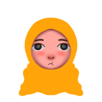 Cute Cartoon Hijab Muslimah Girl png