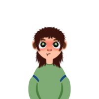 linda expresión niña de dibujos animados png