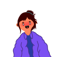 linda expresión niña de dibujos animados png