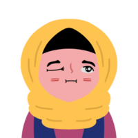 Cute Cartoon Hijab Muslimah Girl png