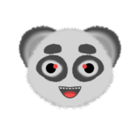 panda de desenho animado de expressão fofa png