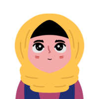 Cute Cartoon Hijab Muslimah Girl png