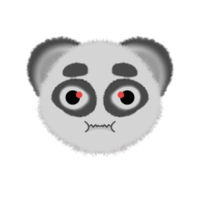 panda de desenho animado de expressão fofa png