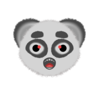 panda de dessin animé d'expression mignonne png