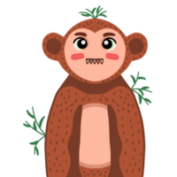 caricatura de mono de expresión linda png