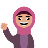 linda garota de desenho animado hijab muslimah png