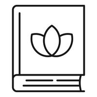 icono de libro de ayurveda, estilo de esquema vector