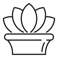Ayurveda plant pot icon, outline style vector