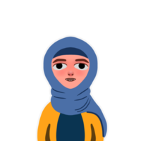 linda caricatura hijab muslimah niña png