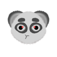 panda de desenho animado de expressão fofa png