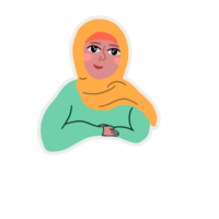 söt tecknad serie hijab muslim flicka png