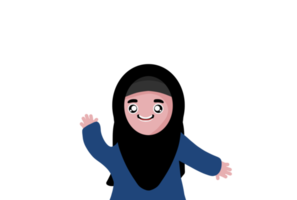 niedliches Cartoon-Hijab-Muslimah-Mädchen png