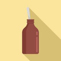 Cough syrup bottle icon, flat style vector