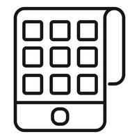 Smart flexible screen icon, outline style vector