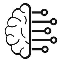 Smart brain analysis icon, simple style vector