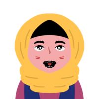 linda garota de desenho animado hijab muslimah png