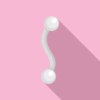 Tongue piercing icon, flat style vector