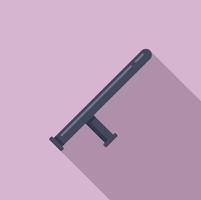 Policeman baton icon, flat style vector