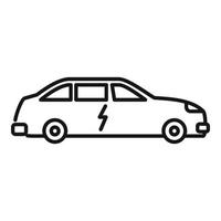 icono de coche eléctrico, estilo de esquema vector