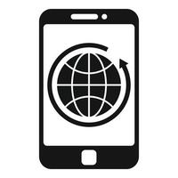 Global smartphone remarketing icon, simple style vector