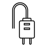 Electric plug icon, outline style vector