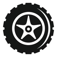 icono de rueda de coche, estilo simple vector