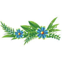 bloemen horizontaal kader voor decoratie png